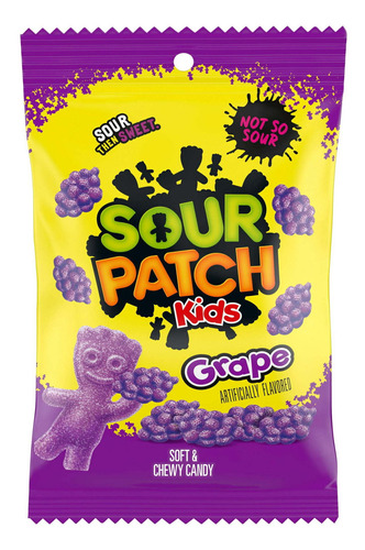 Dulces Sour Patch Kids Grape 227g 4 Pack