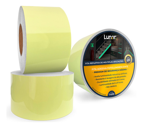 Fita Adesiva Fotoluminescente Fluorescente 1 M X 10 Cm