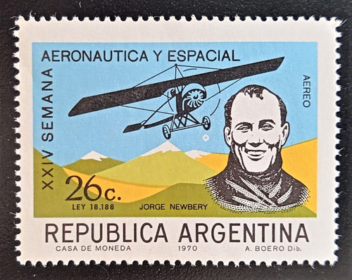 Argentina Aviones, Aéreo Gj 1552 Newb Error 1970 Mint L17184