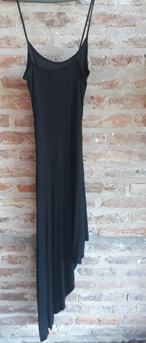 Vestido Negro Corte Transversal Talle M Marca Tabatha Night
