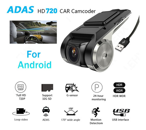 . Dash Adas Coche Dvr Adas Dashcam Dvrs Video Hd 720p Usb