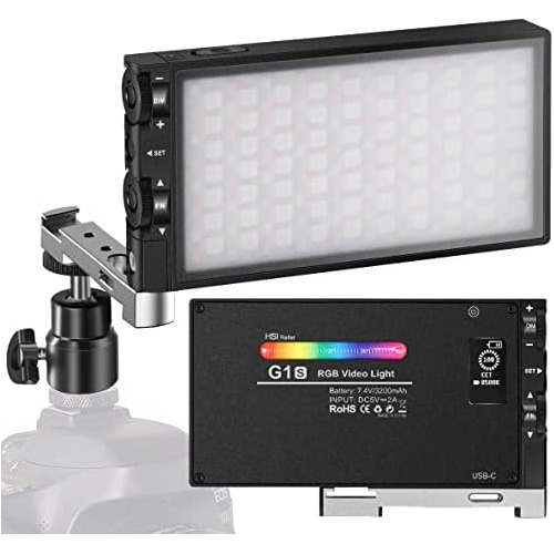 G1s Luz De Video Rgb, Batería Recargable De 12 W Incor...