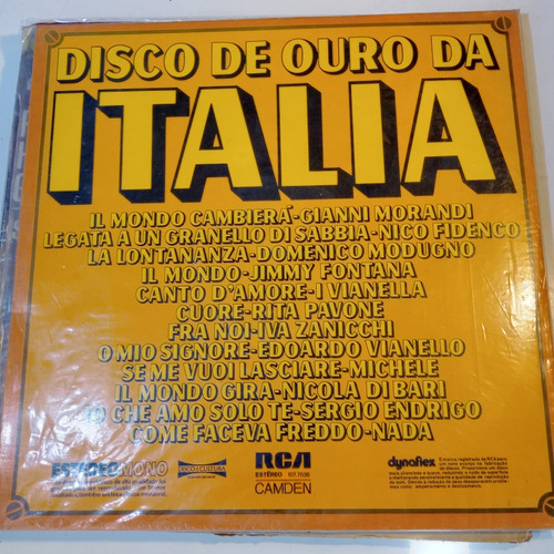 Italia Disco De Pura Da Italia Disco De Vinilo 