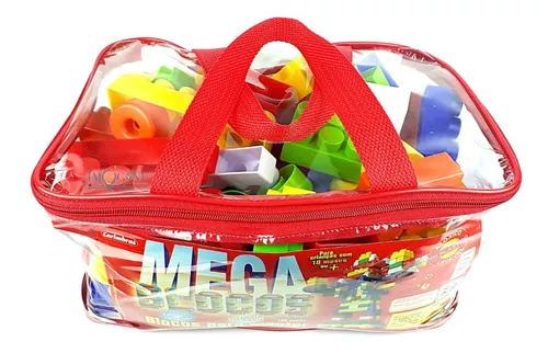 Mega Blocos de Encaixe, Blocos de Montar Infantil com Bolsa Plastica e -  Imagine Brinquedos