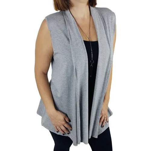 Colete Feminino Maxi Longo Casual Cardigan Viscolycra Moda