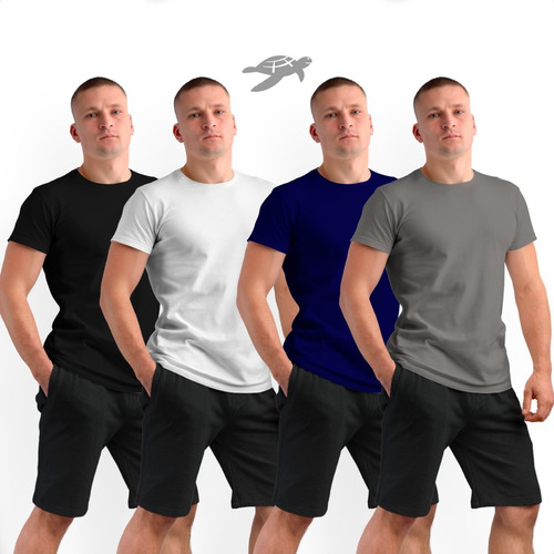 Kit 4 Camisetas Básica Masculina Dry Fit Lisa Tradicional