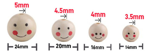 50 Cuentas De Madera Con Cabeza De Muñeca Con Cara Sonriente