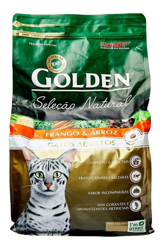 Ração Golden Seleção Natural Gato Adulto Sabor Frango 1kg