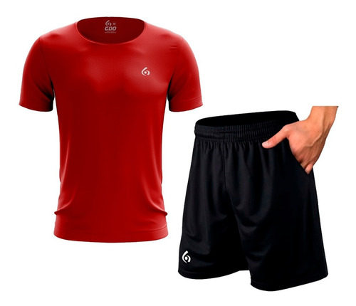 Conjunto Remera Y Short Con Bolsillos Deportivo Tenis Padel