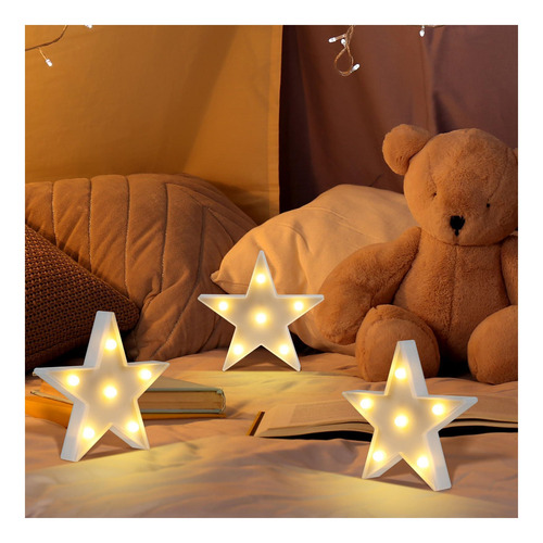 Luz De La Noche Led De 3 Pcs Led Led Star White Night Light