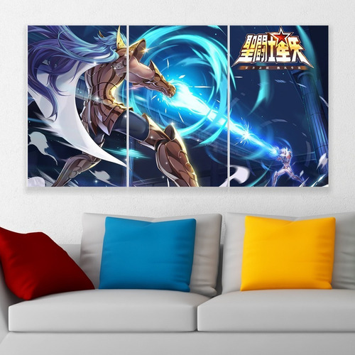 Cuadro Triptico Saint Seiya Awakening Camus Hyoga Canvas