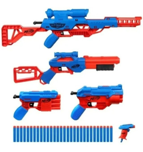 Nerf Alpha Strike Gran Pack De Misión 5 Armas 30 Dardos