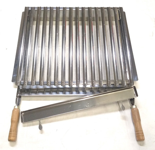 Grelha Churrasco Parrilla Argentina 58x40 Inox Aba Lateral