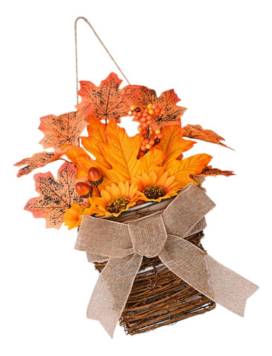 Autumn Basket Wreath - Indoor Outdoor Autumn Wreath For
