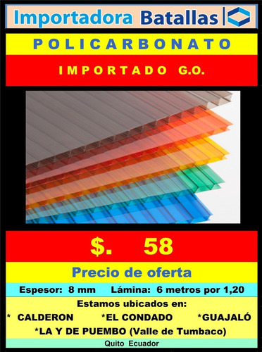 Imagen 1 de 12 de Policarbonato Solido Calefon Compresor Acrilico Promocion S9