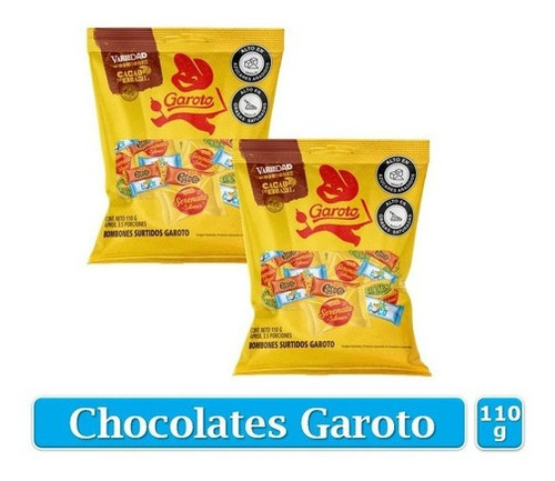 Chocolates Garoto Variedad Cacao De Brasil 110gr X2 Uds