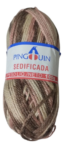 1 Kilo Ovillo Sedificada Pingouin 100g 30% Lana 70% Acrili Matizado Rosa Y Marron