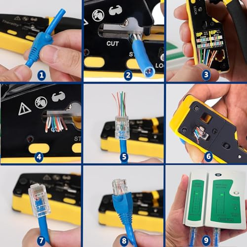 Herramienta Crimpado Ethernet Rj45 Cat5 Cat6 Cat7 Cat8 Lan C