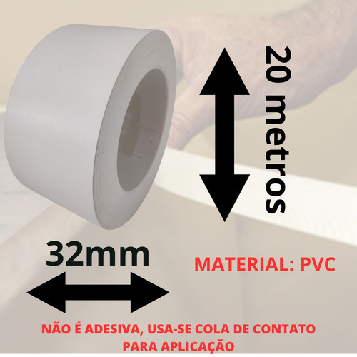 Fita De Borda Pvc Para Mdf Areia Matt 32mm X 20m Moveis Bege