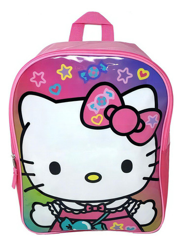 Mochila Escolar Hello Kitty 15 Pulgadas  Preescolar Correas Ajustables Color Rosa