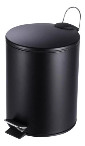 Lixeira Preto Fosco Mate 5lt Redonda Pequena Lavabo Banheiro