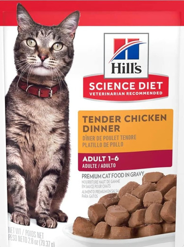 Alimento Hill's Science Diet Kitten Tender Chicken Para Gato Cachorro Sabor Pollo En Sobre De 2.8oz