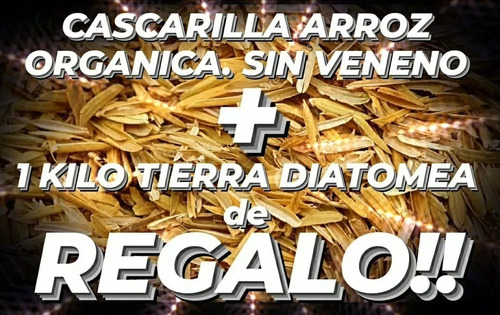  10 Kg (80 Lts) Cascarilla Arroz 100 % Organica, Sin Veneno!