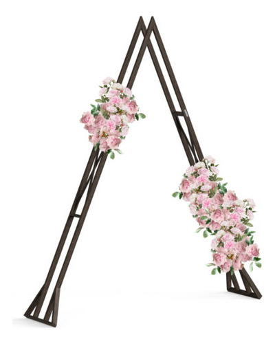 8.2ft Rustic Triangle Wedding Arch Wooden Backdrop Stand Eem