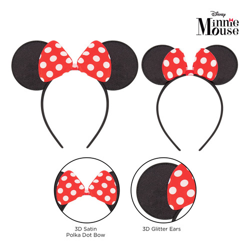 Vinchas Disney De Minnie Mouse, 2 Unidades