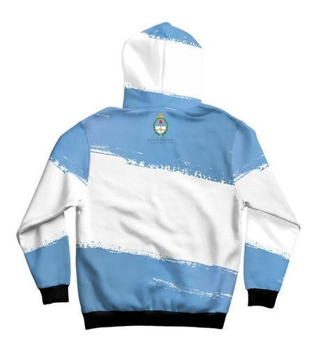 Imagen 2 de 2 de Buzo Hoodie Argentina Escudo Nacional Argentino