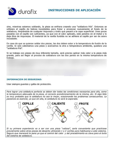Imagen 7 de 9 de 10 Varilas Para Soldar Aluminio Con Gas Butano Durafix Usa
