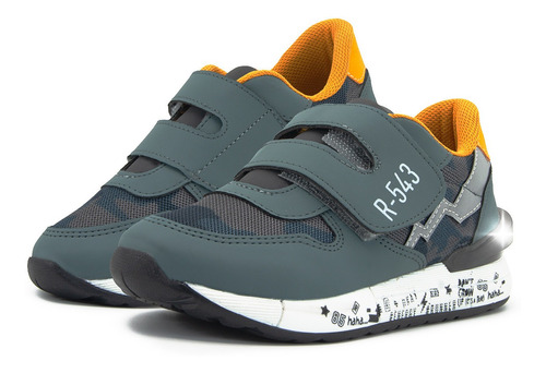 Tenis Luces Niño Roddyck Casual Confort Color Gris 18-21.5