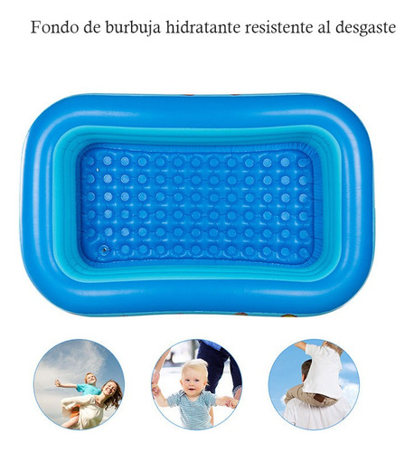 Alberca Inflable Rectangular Familiar Piscina Para Niños Azul