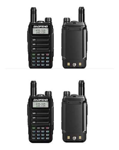 Kit 2 Rádio Baofeng Uv-16 Pro V2 Tri Band Vhf / Uhf Cor Preto