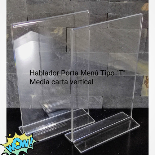 Imagen 1 de 1 de Hablador Porta Menú Tipo T 1/2 Carta Vertical