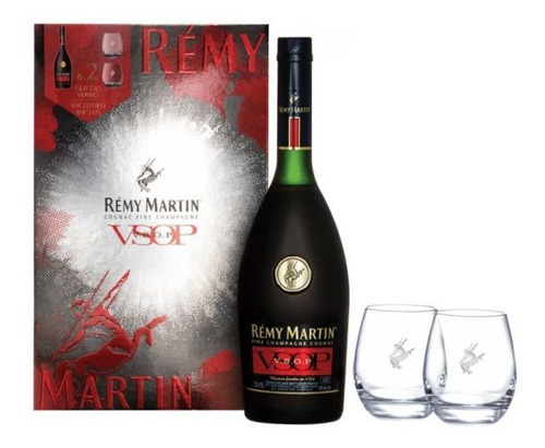 Kit Cognac Remy Martin Vsop 700ml + 02 Copos -envio Imediato