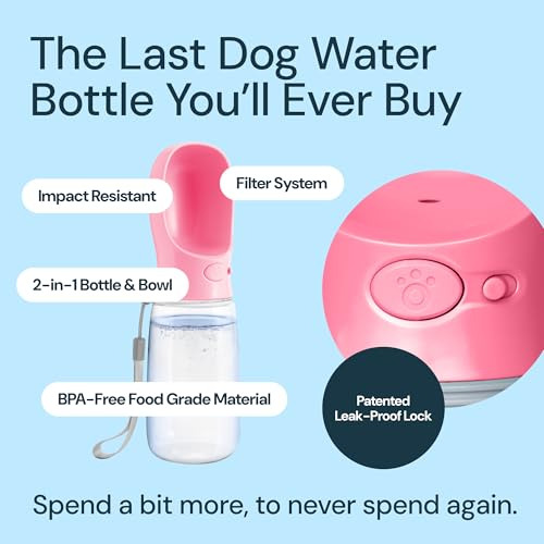Botella De Agua Portátil Para Perro Con Dosificador, Anti-fu