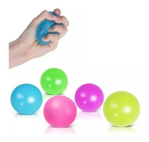 Imagen 6 de 9 de Pelota Squishy Ball Anti Estrés Colores Con Red Playking