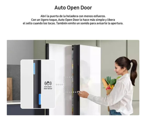 Heladera Samsung Side By Side Bespoke Auto Open Navy White Blanco