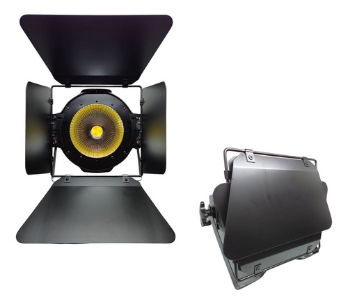 2 Refletor Led Cob 200w Com Bandoor Dmx Branco Frio E Quente