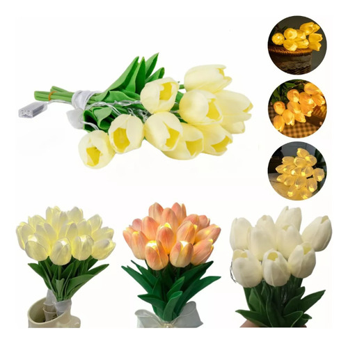 Elegante Lámpara De Flor De Tulipán, Luz Nocturna De Tulipán 10psc Gievuleo