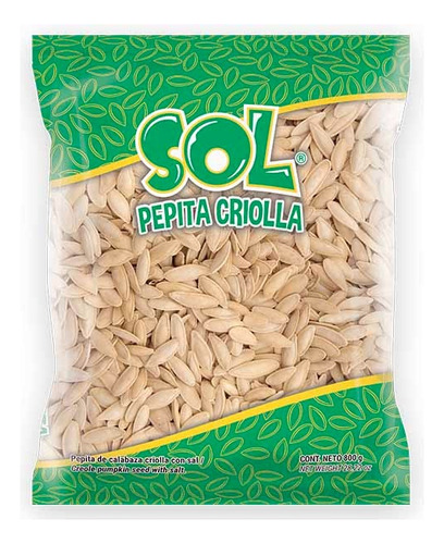 Pepita Criolla Con Sal 800g Botana Sol Snack Fiesta