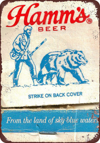 Custom Kraze Hamm's Beer Bear Strike On Back Cover Vintage 8