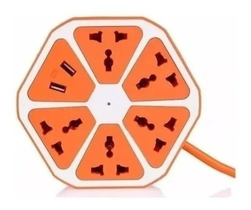 Alargue Zapatilla Eléctrica 5 Tomas Universales 2 Tomas Usb