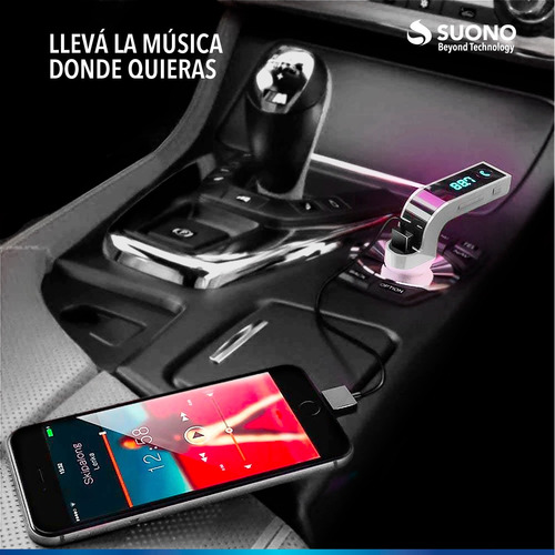 Imagen 7 de 10 de Receptor Bluetooth Usb Auto Microfono Manos Libres Fm 8 En 1