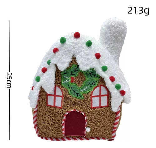 Almohada Festiva Para Muñecas De Peluche Gingerbread House