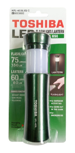 Linterna Toshiba 2 En 1 Led Color Verde (linterna + Lampara)