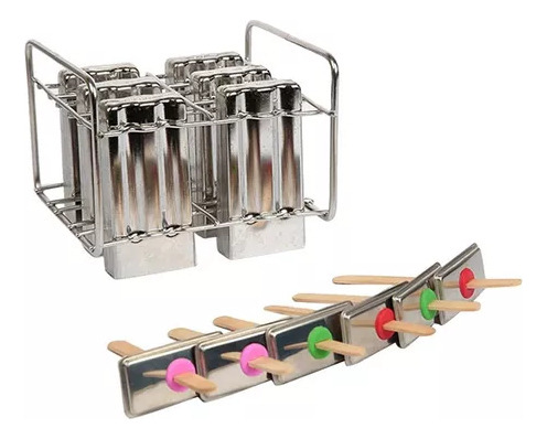 A Molde De Acero Inoxidable Para 6 Paletas