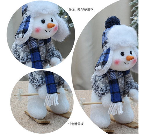 2pcs Muñeca De Navidad Muñeco De Nieve Adorno Decorativo