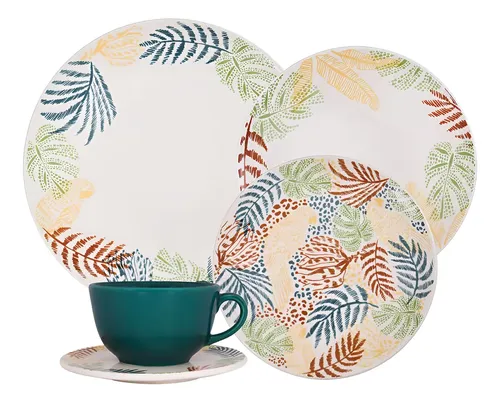 Aparelho De Jantar 30 Peças Oxford Unni Caminho Da Selva Multicor